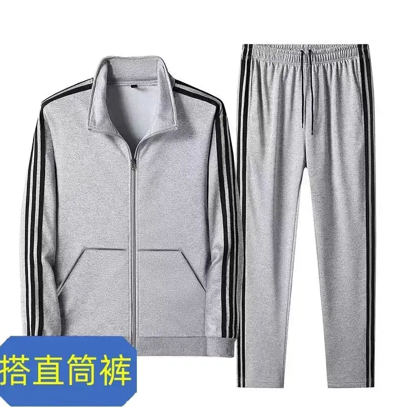 Men Black Track Suit with White Stripes - Image 24