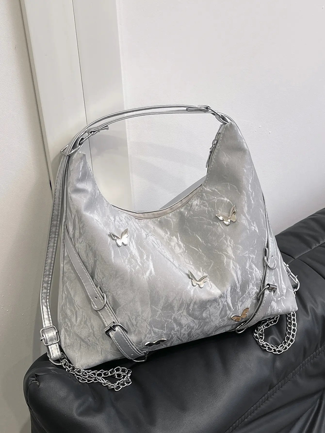 Silver Glitter Shoulder Bag for Women 2024 - Image 7