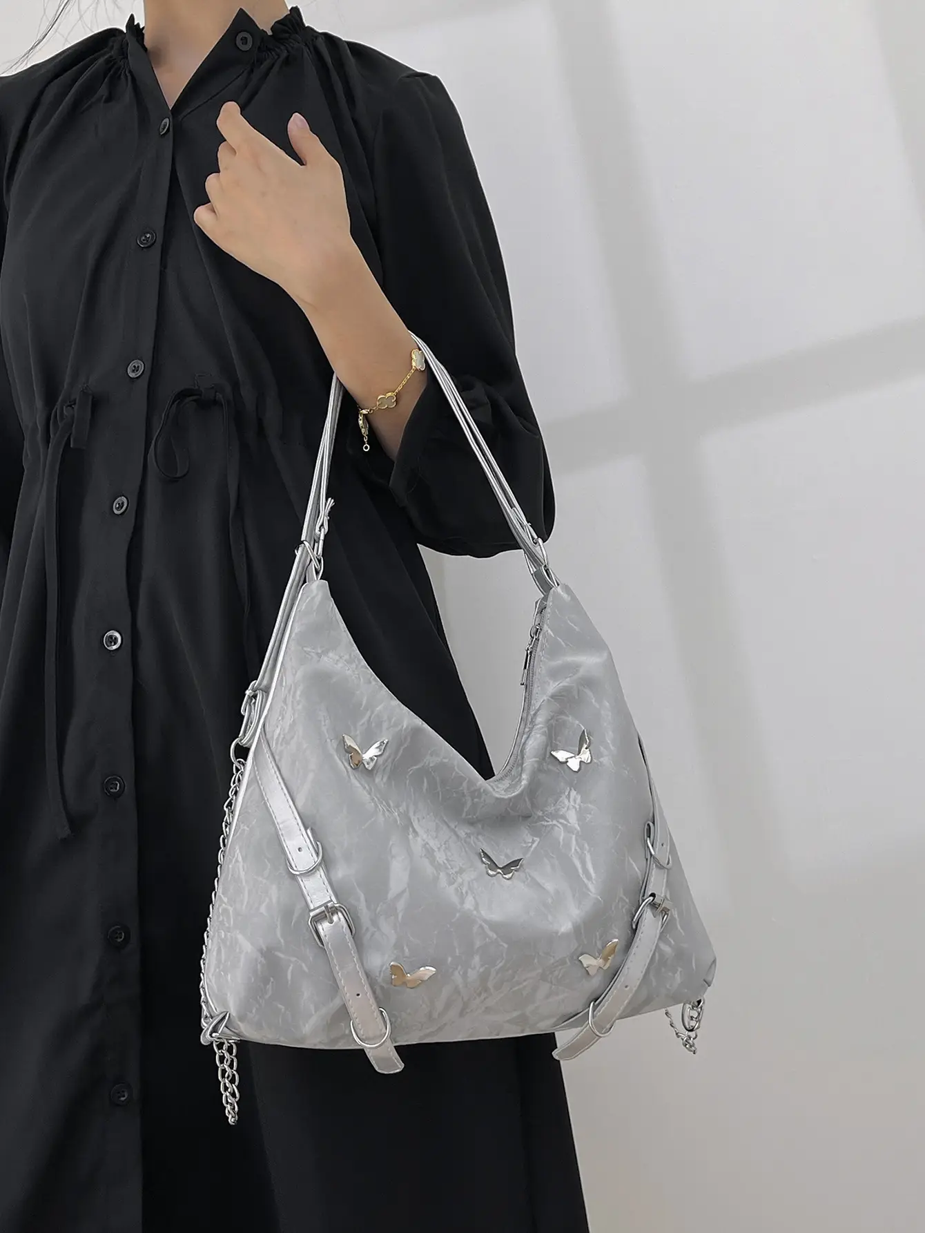 Silver Glitter Shoulder Bag for Women 2024 - Image 8