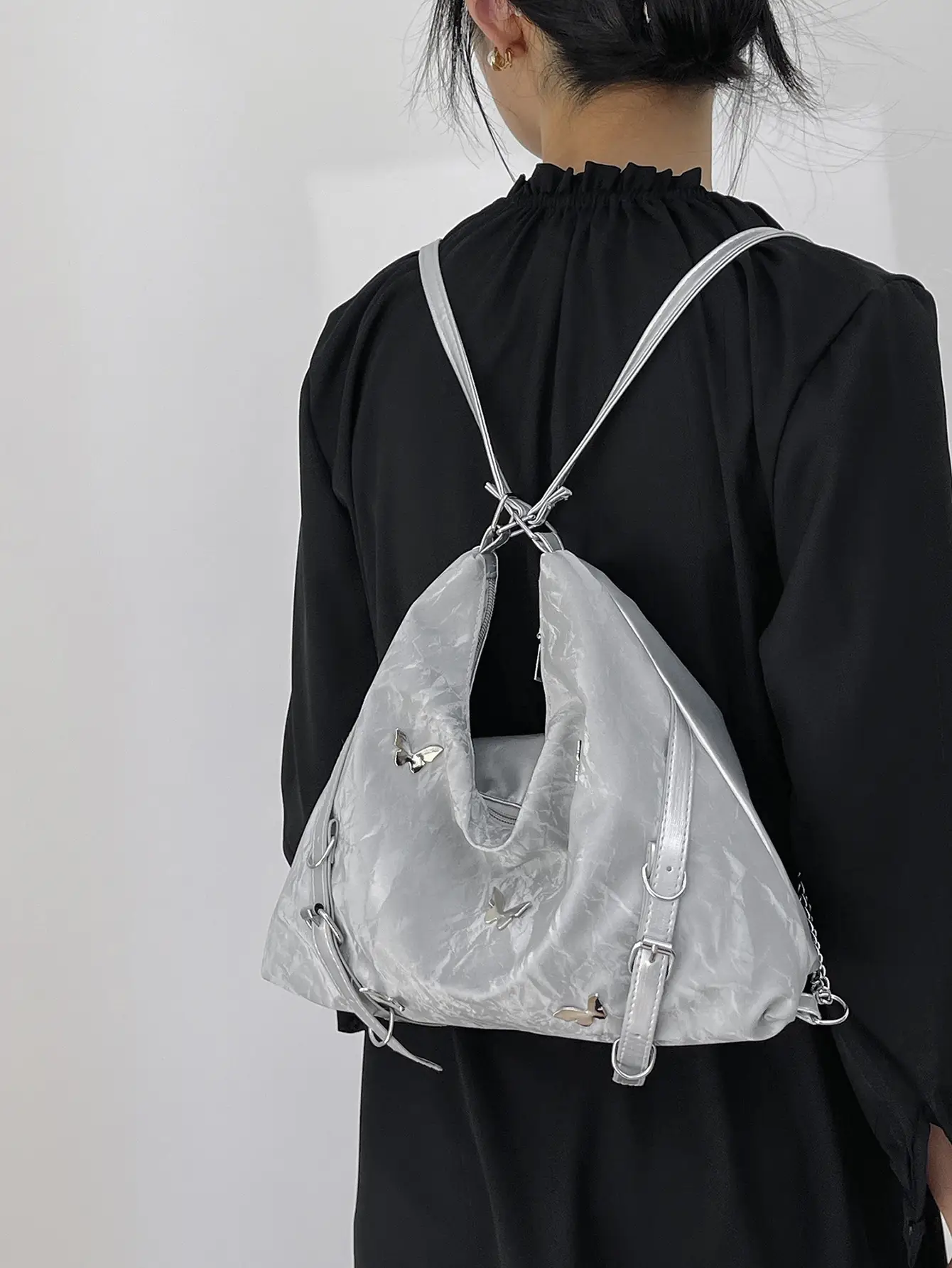 Silver Glitter Shoulder Bag for Women 2024 - Image 9