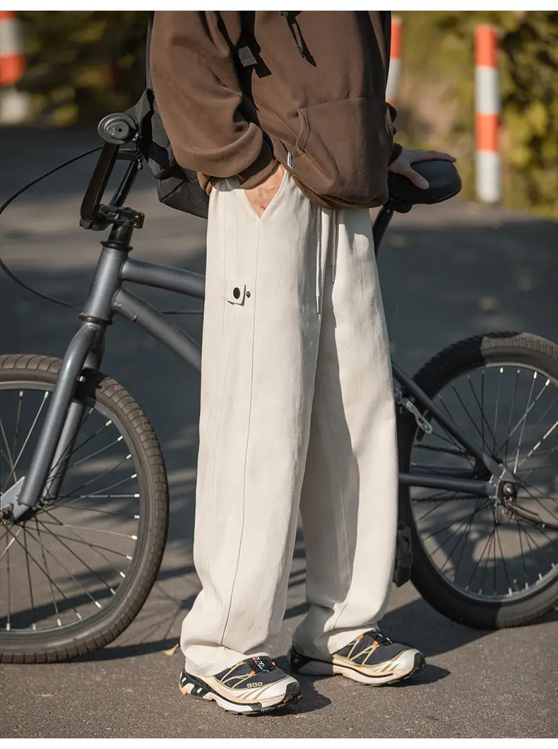 Hanlu Men's Pure Cotton Twill Pants Spring Adjustable Vintage — feature 15