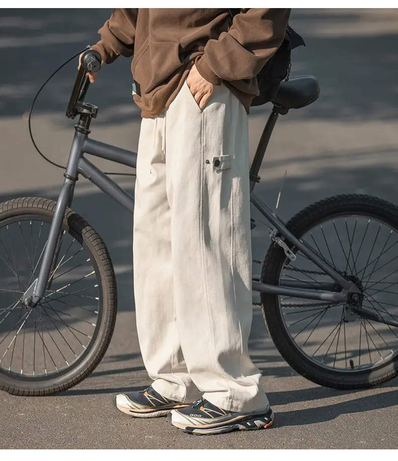 Hanlu Men's Pure Cotton Twill Pants Spring Adjustable Vintage — feature 16