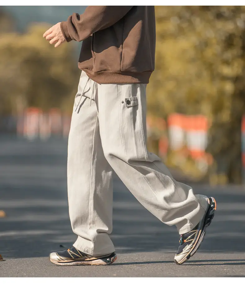 Hanlu Men's Pure Cotton Twill Pants Spring Adjustable Vintage — feature 19