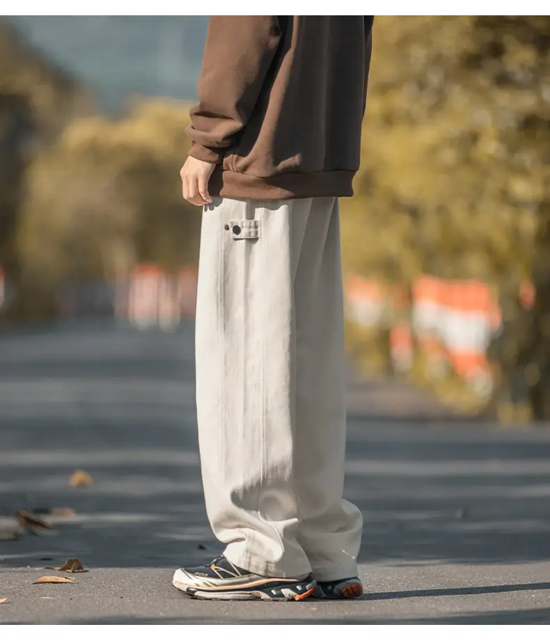 Hanlu Men's Pure Cotton Twill Pants Spring Adjustable Vintage — feature 20
