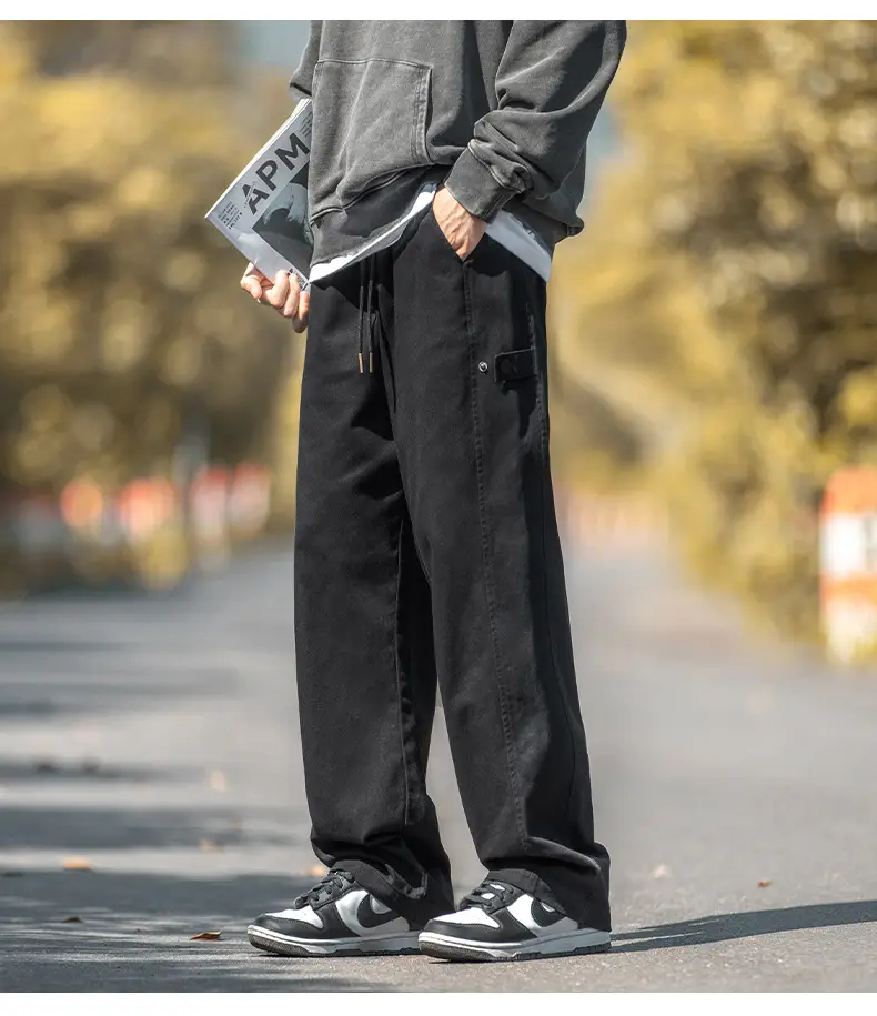 Hanlu Men's Pure Cotton Twill Pants Spring Adjustable Vintage — feature 21