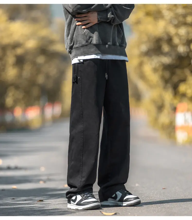 Hanlu Men's Pure Cotton Twill Pants Spring Adjustable Vintage — feature 23