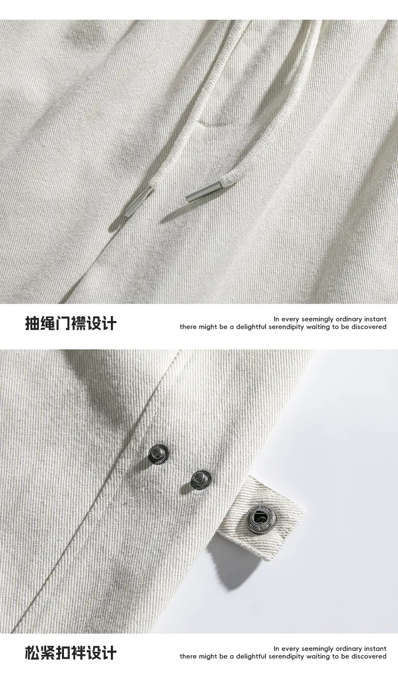 Hanlu Men's Pure Cotton Twill Pants Spring Adjustable Vintage — feature 28