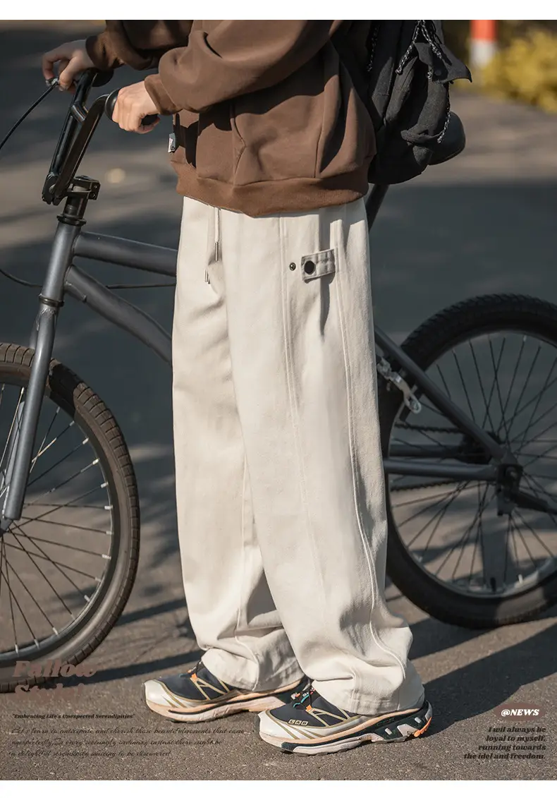 Hanlu Men's Pure Cotton Twill Pants Spring Adjustable Vintage — feature 3
