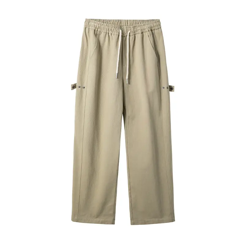 Hanlu Men's Pure Cotton Twill Pants Spring Adjustable Vintage
