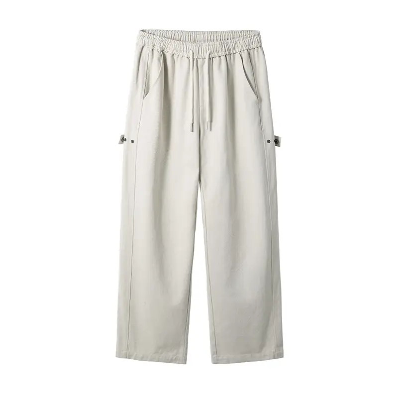 Hanlu Men's Pure Cotton Twill Pants Spring Adjustable Vintage