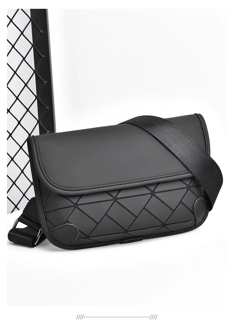 Men's Rhombic Crossbody Bag Olive Green Ultra Thin — feature 17