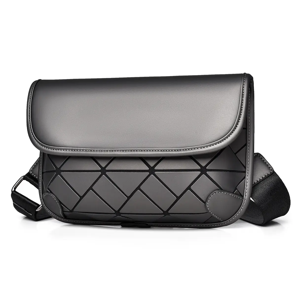 Men's Rhombic Crossbody Bag Olive Green Ultra Thin