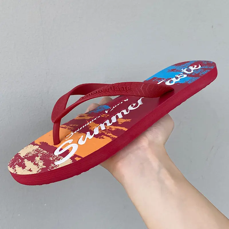 Men's Casual Slipper Red White Black Vietnam Beach Clip Flip Flops