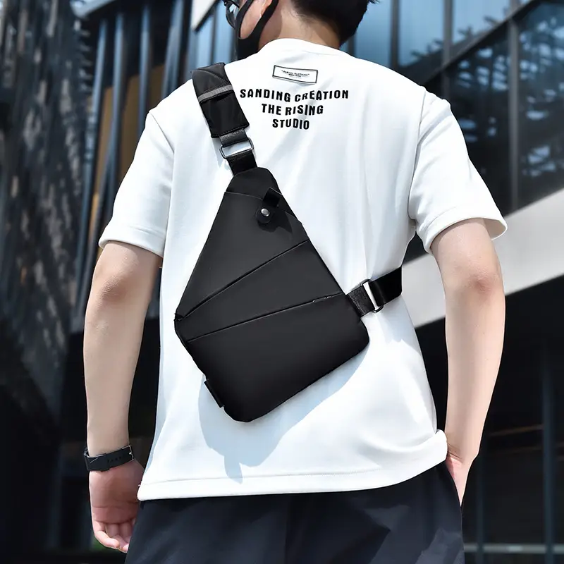 Men's Grey Shoulder Bag Travel Casual Wholesale - Image 6