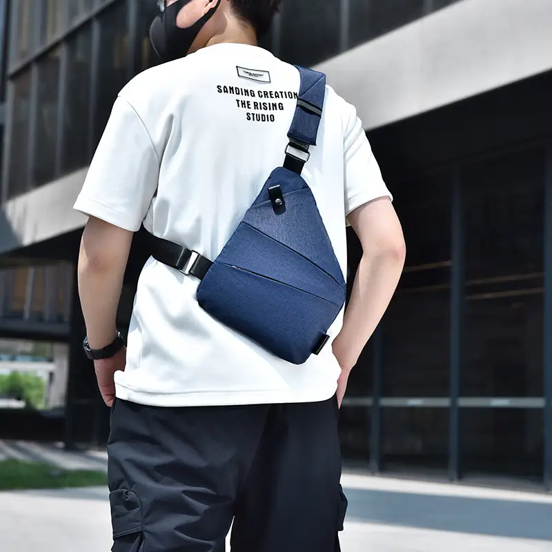 Men's Grey Shoulder Bag Travel Casual Wholesale - Image 7