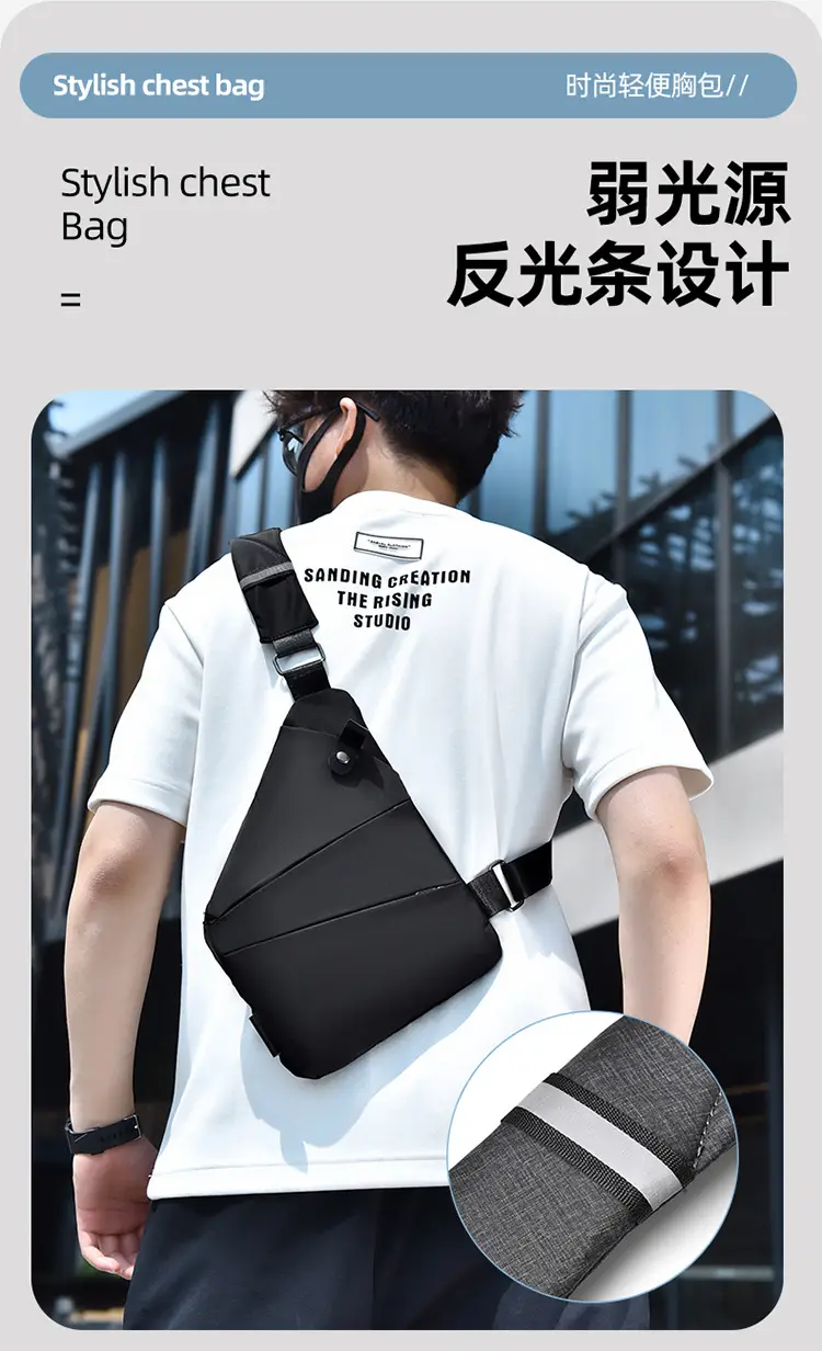 Men's Grey Shoulder Bag Travel Casual Wholesale — feature 9