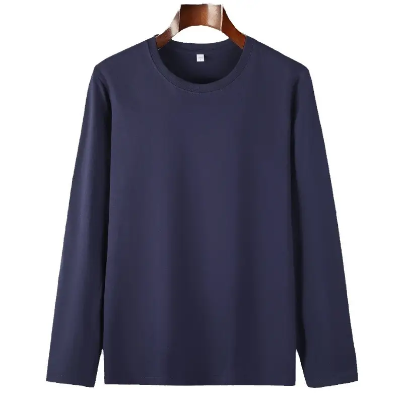 Black Cotton Long Sleeve T-Shirt 180g