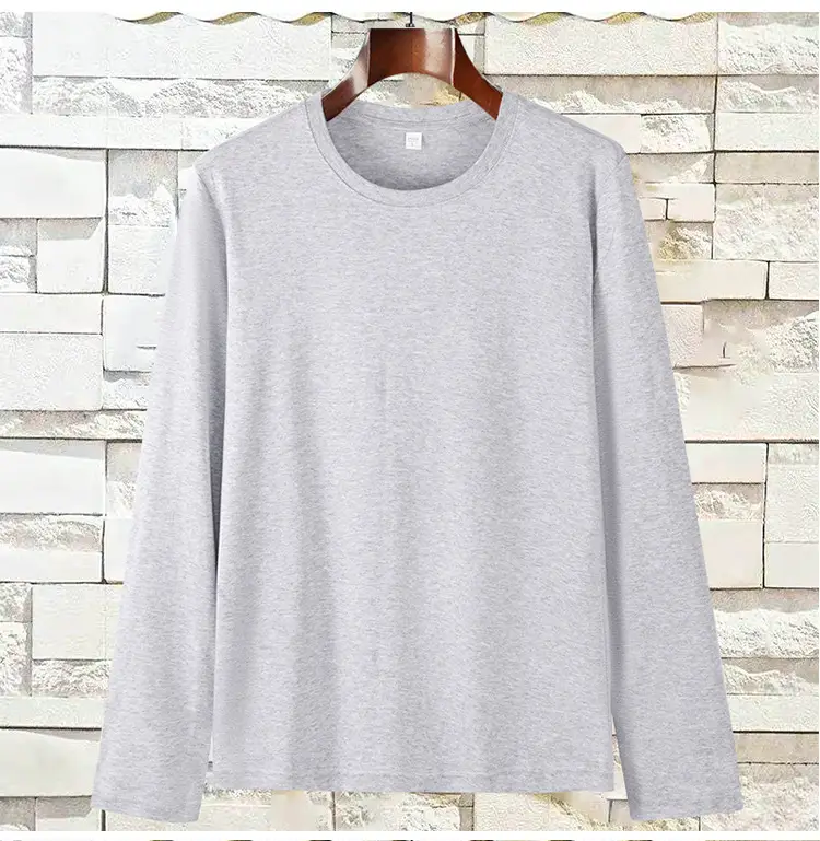 Black Cotton Long Sleeve T-Shirt 180g — feature 11