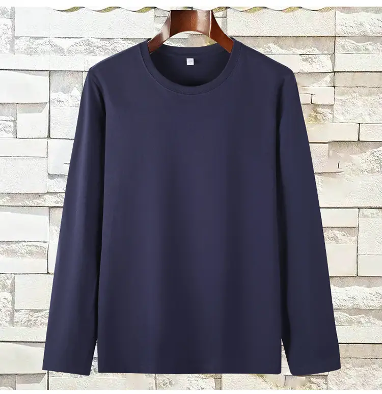 Black Cotton Long Sleeve T-Shirt 180g — feature 13