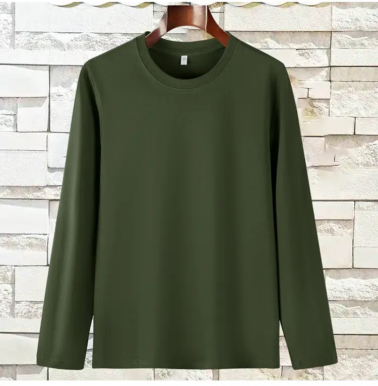 Black Cotton Long Sleeve T-Shirt 180g — feature 15