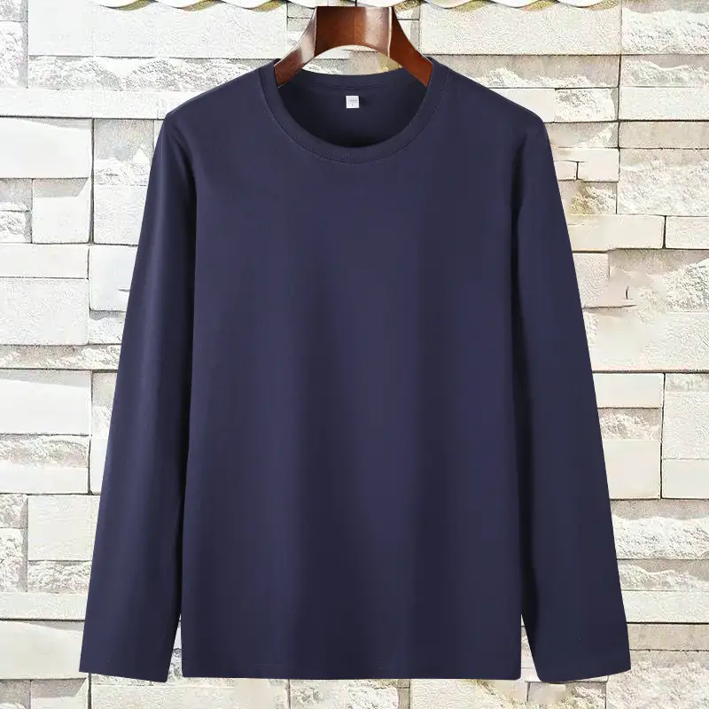 Black Cotton Long Sleeve T-Shirt 180g