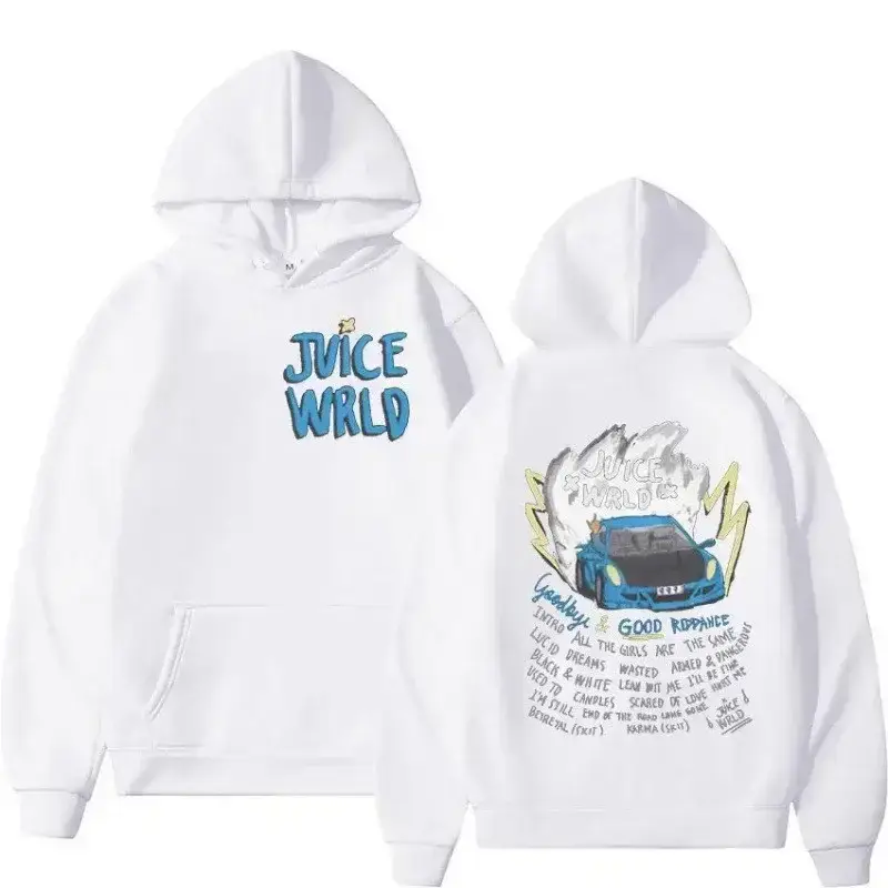 Juice Wild Anime Printed Hoodie Set for Men Women Cream — feature 7