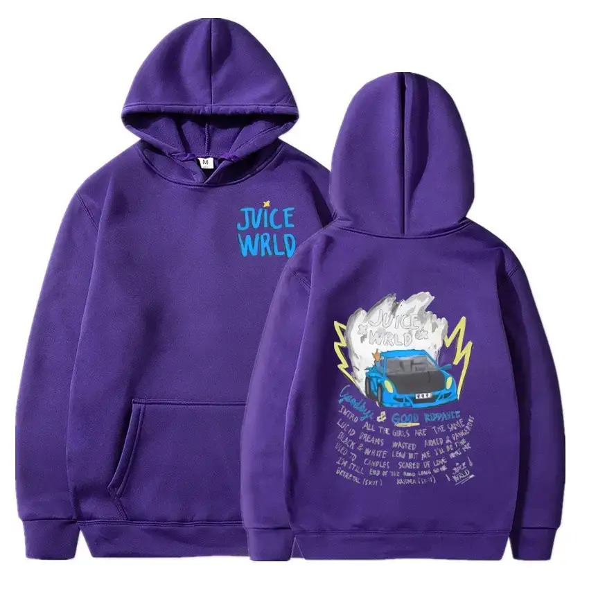 Juice Wild Anime Printed Hoodie Set for Men Women Cream - Image 12