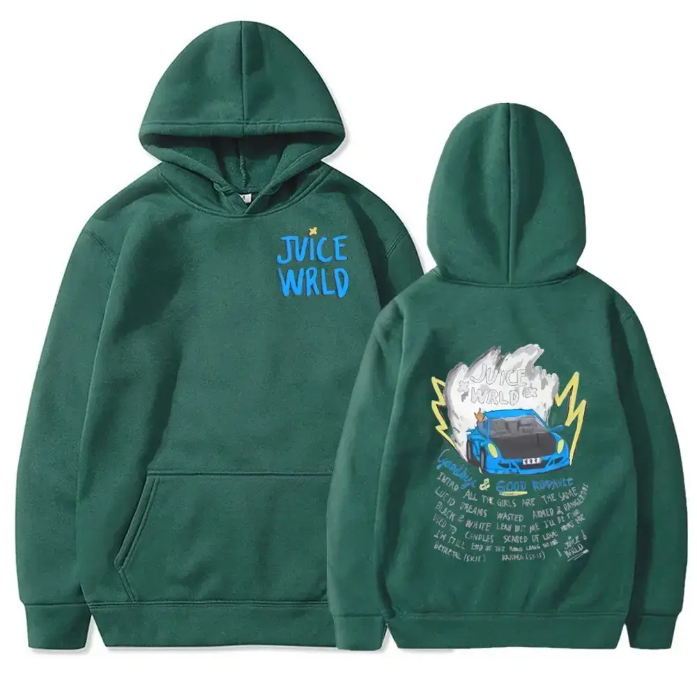 Juice Wild Anime Printed Hoodie Set for Men Women Cream - Image 15