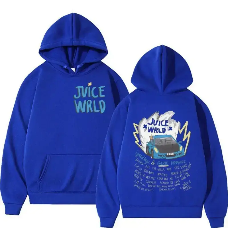 Juice Wild Anime Printed Hoodie Set for Men Women Cream - Image 8