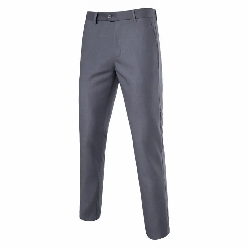 Men Grey Western Trousers Straight Fit Autumn Winter - Image 7