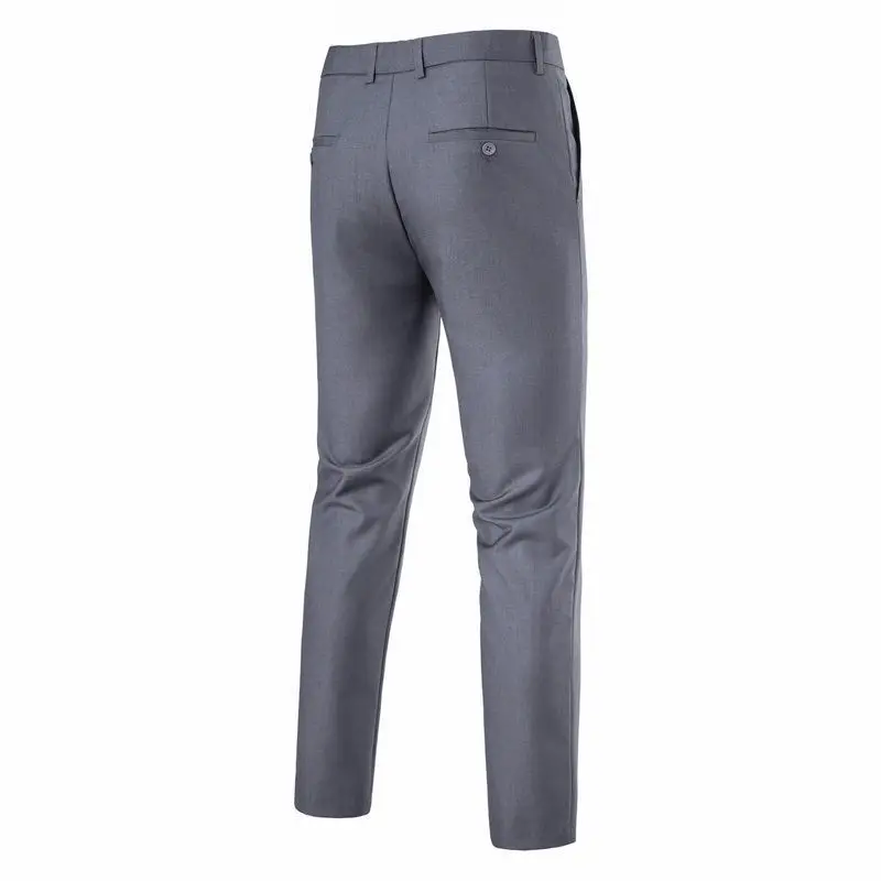 Men Grey Western Trousers Straight Fit Autumn Winter — feature 7