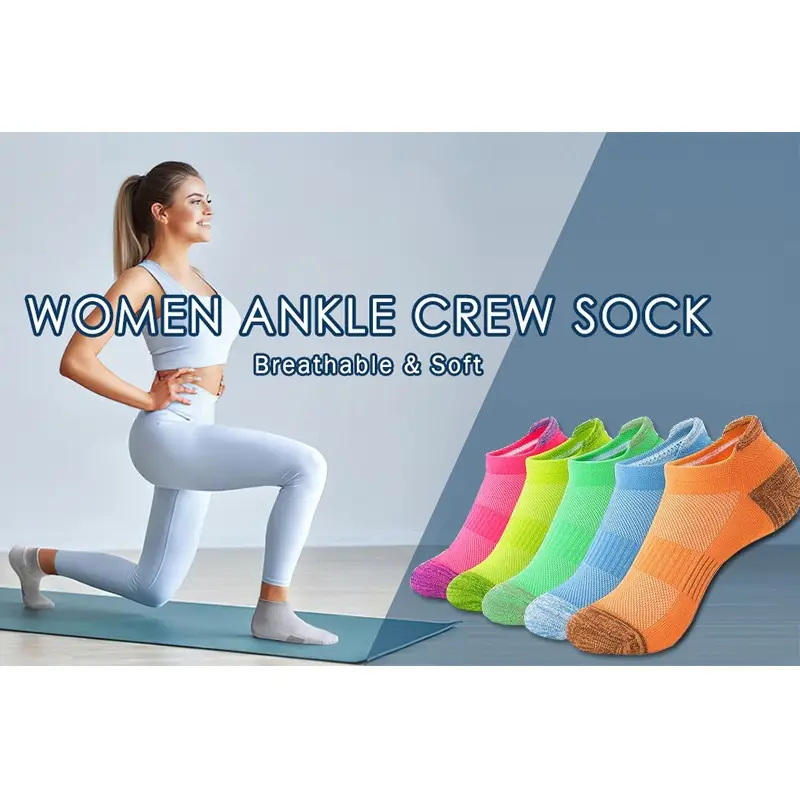 Cross-border in stock socks for men and women with plus size foreign trade wholesale summer mesh breathable socks and ankle running thin — feature 2
