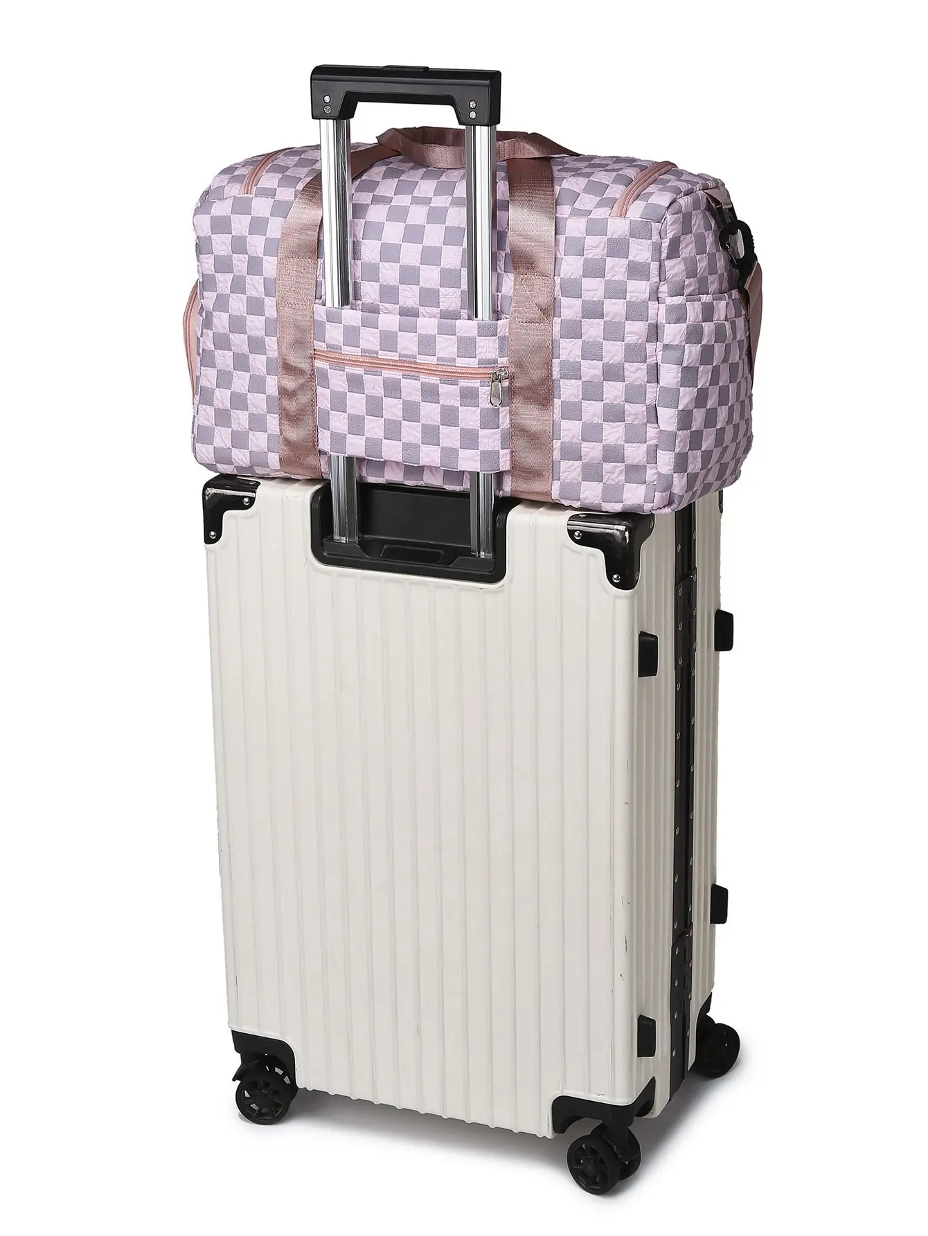 Women's Checkered Sports Bag Large Capacity Dry Wet Separation - Image 9