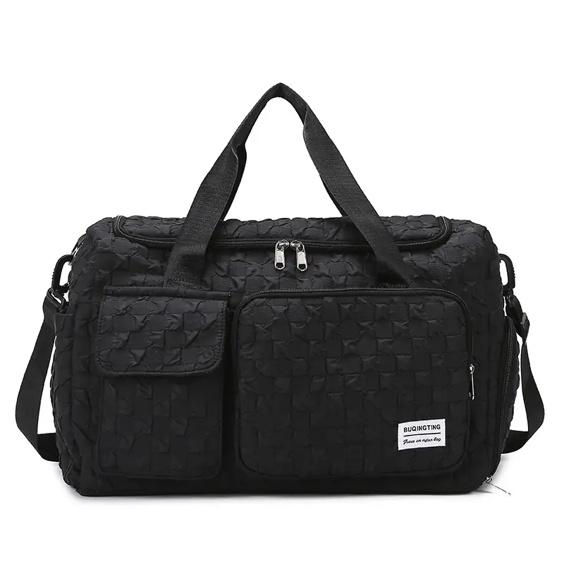 Women's Checkered Sports Bag Large Capacity Dry Wet Separation - Image 4