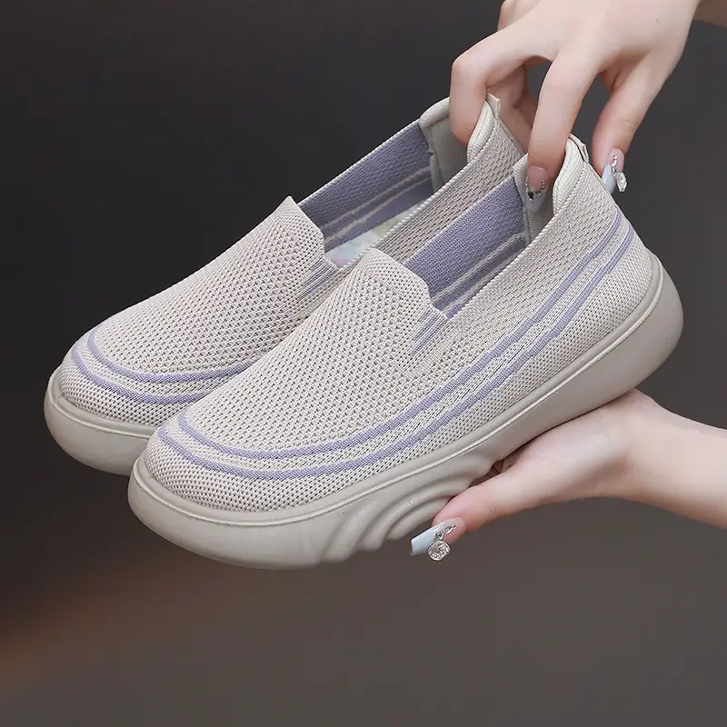 2025 Women's Black Slip-On Casual Shoes with Light Thick Sole - Image 7
