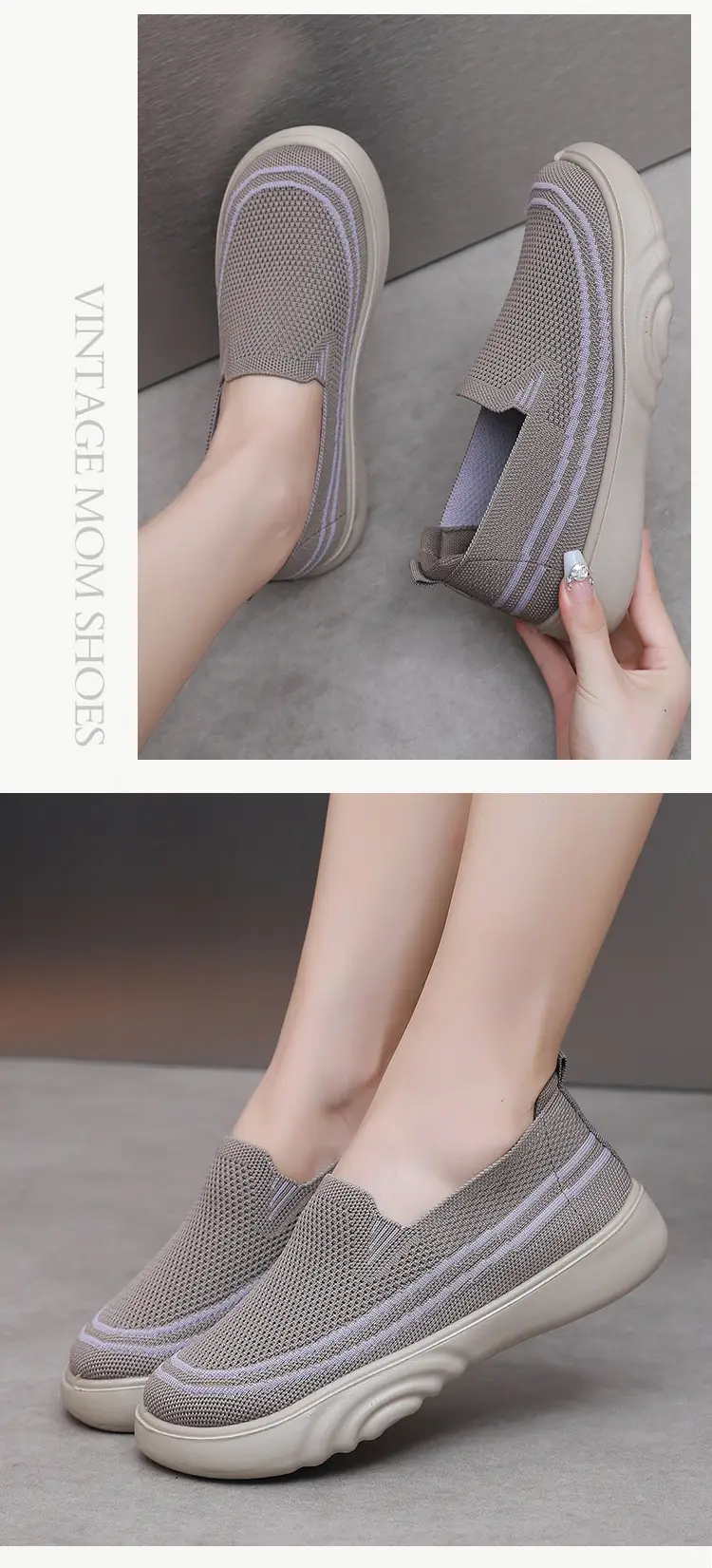 2025 Women's Black Slip-On Casual Shoes with Light Thick Sole — feature 15