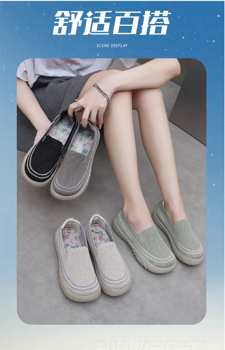 2025 Women's Black Slip-On Casual Shoes with Light Thick Sole — feature 8