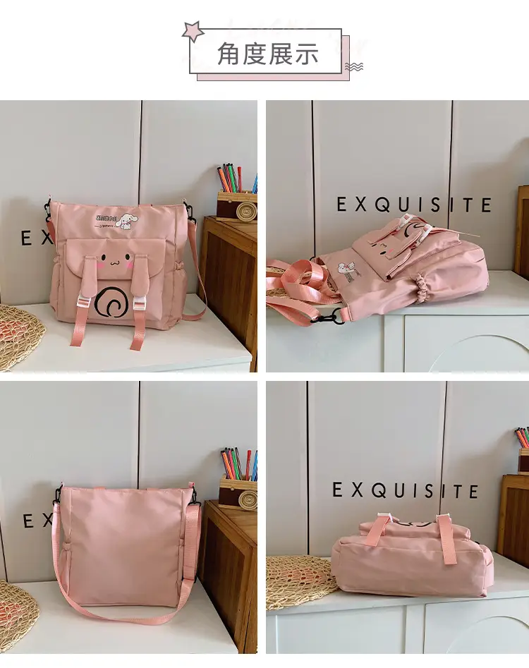 Pink Cartoon Student Tote Bag for Girls 2024 — feature 6
