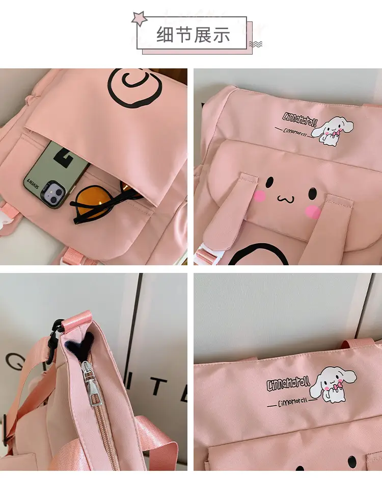Pink Cartoon Student Tote Bag for Girls 2024 — feature 7