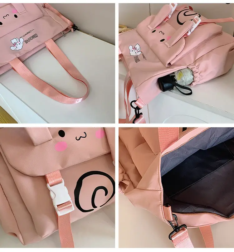 Pink Cartoon Student Tote Bag for Girls 2024 — feature 8