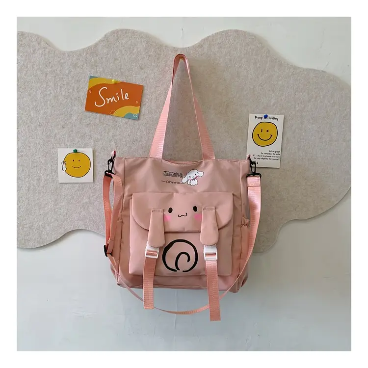 Pink Cartoon Student Tote Bag for Girls 2024 - Image 2