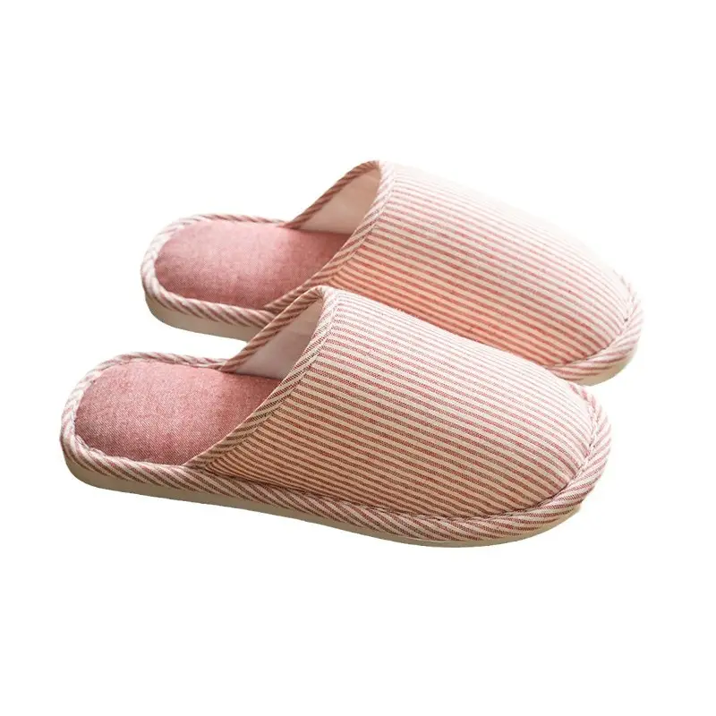 Spring and Autumn Cotton Slippers for Women Four Seasons Winter Indoor Home Use Cotton and Linen Non-Slip Home Couple Wholesale Linen Slippers for Men