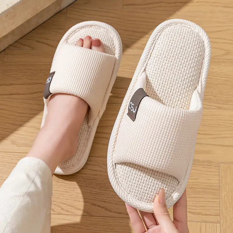 Spring and Autumn Cotton Slippers for Women Four Seasons Winter Indoor Home Use Cotton and Linen Non-Slip Home Couple Wholesale Linen Slippers for Men