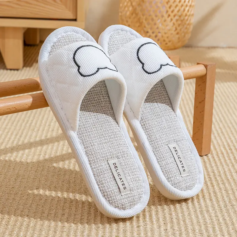 Spring and Autumn Cotton Slippers for Women Four Seasons Winter Indoor Home Use Cotton and Linen Non-Slip Home Couple Wholesale Linen Slippers for Men