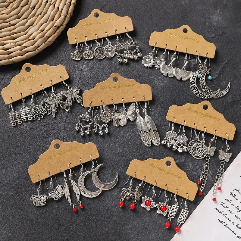 Vintage Handmade Xizang Silver Earrings for Women