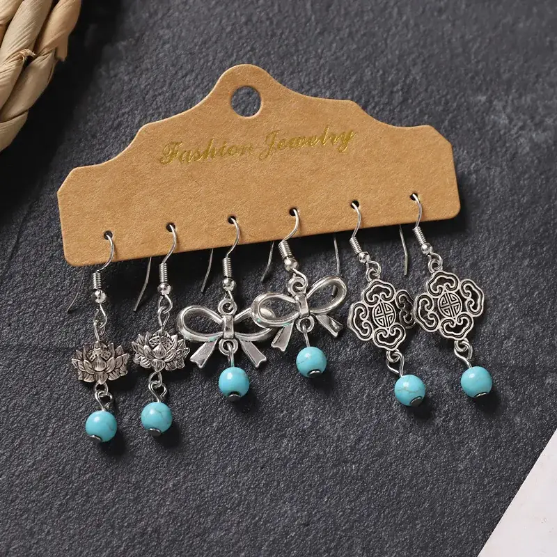 Vintage Handmade Xizang Silver Earrings for Women
