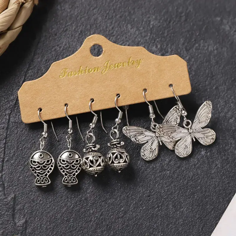 Vintage Handmade Xizang Silver Earrings for Women