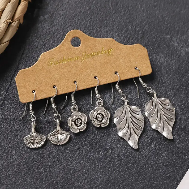 Vintage Handmade Xizang Silver Earrings for Women