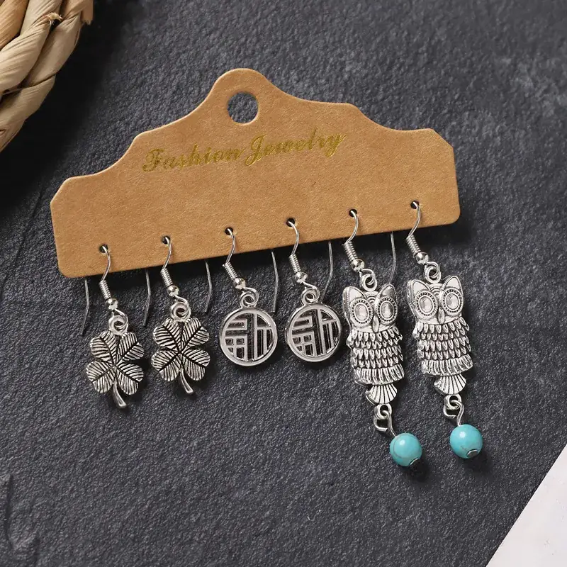 Vintage Handmade Xizang Silver Earrings for Women