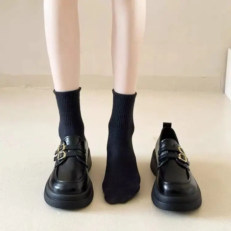 Women's Small Leather Shoes British Style 2024 Summer New All-match Thick-soled Loafers Slip-on Mary Jane Shoes — feature 1